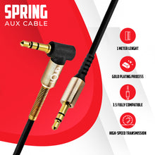 Aux Cable | 1M & 2M Length Spring Aux cable For Car