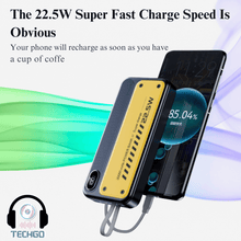 PD Power Bank 20000mAh With 22.5W Superfast Charging Power Bank Techgo 