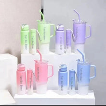 3-Piece Water Bottle Set with Built-In Straw