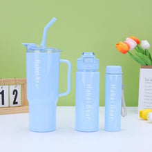 3-Piece Water Bottle Set with Built-In Straw