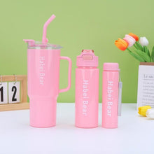 3-Piece Water Bottle Set with Built-In Straw