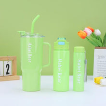 3-Piece Water Bottle Set with Built-In Straw