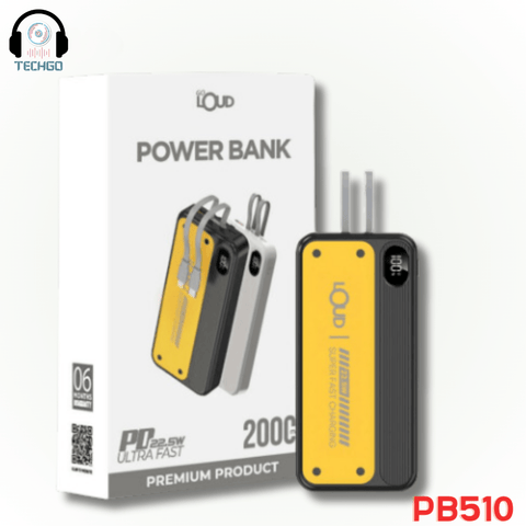 PD Power Bank 20000mAh With 22.5W Superfast Charging Power Bank Techgo 